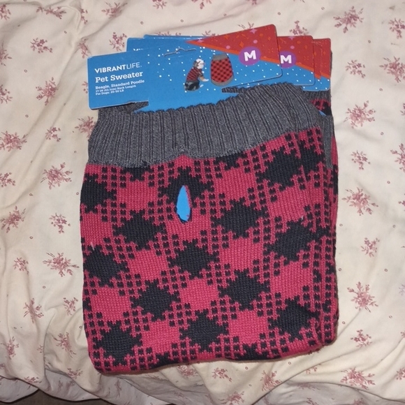 Vibrant Life Pink and Black Pet Sweaters - Picture 1 of 4